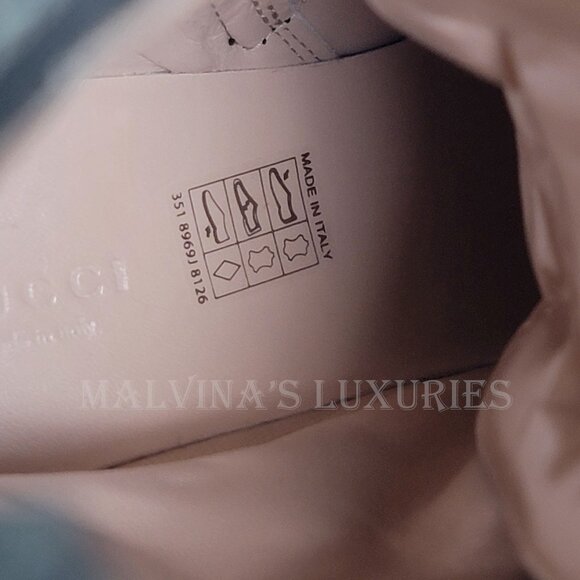 GUCCI BOOTS ANKLE BLACK GG LOGO LEATHER QUILTED LACE-UP sz 39.5 9.5 US - Picture 13 of 16